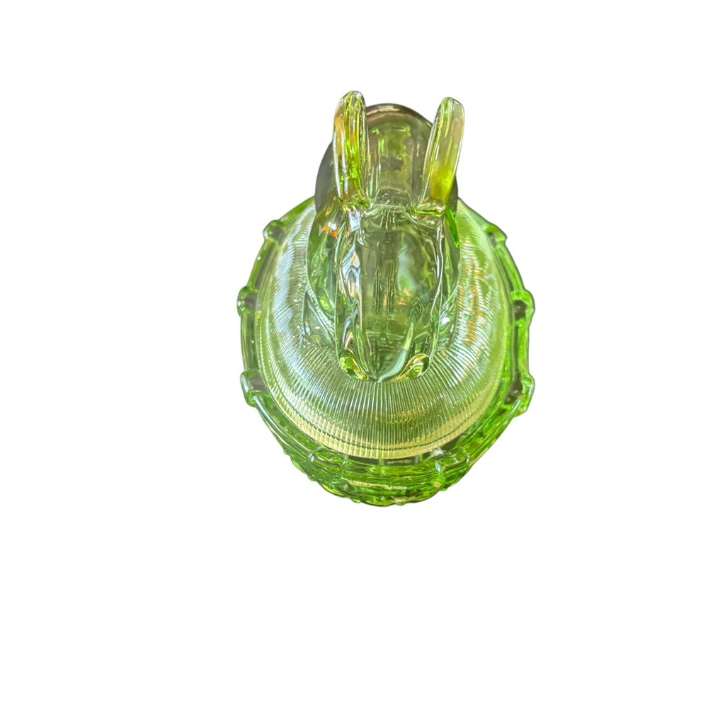 Green Bunny Candy Jar Trinket Dish with Lid nesting Easter - Picture 10 of 14
